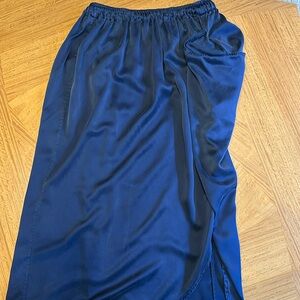 Adam Lippes size 4 navy 100% silk asymmetrical skirt